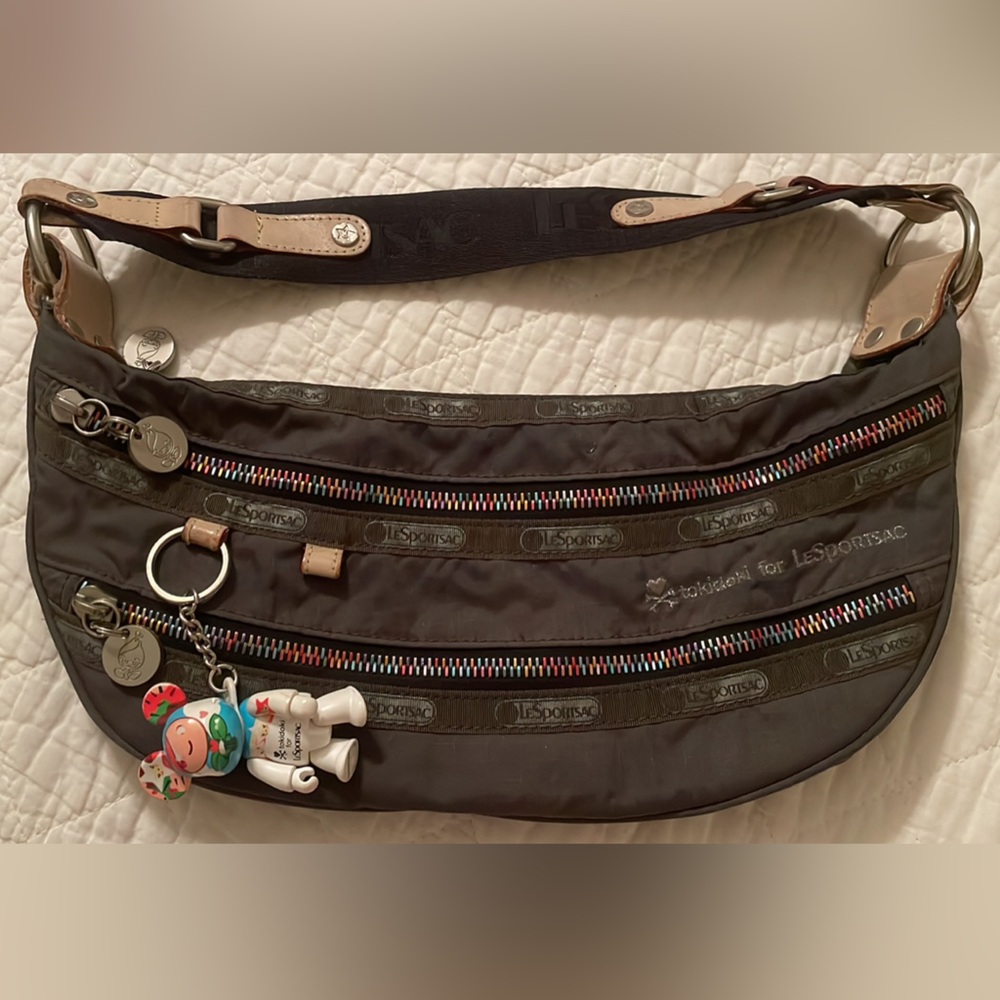 Vintage LeSportsac x Tokidoki CITTA Shoulder Bag with Bearbrick Keychain